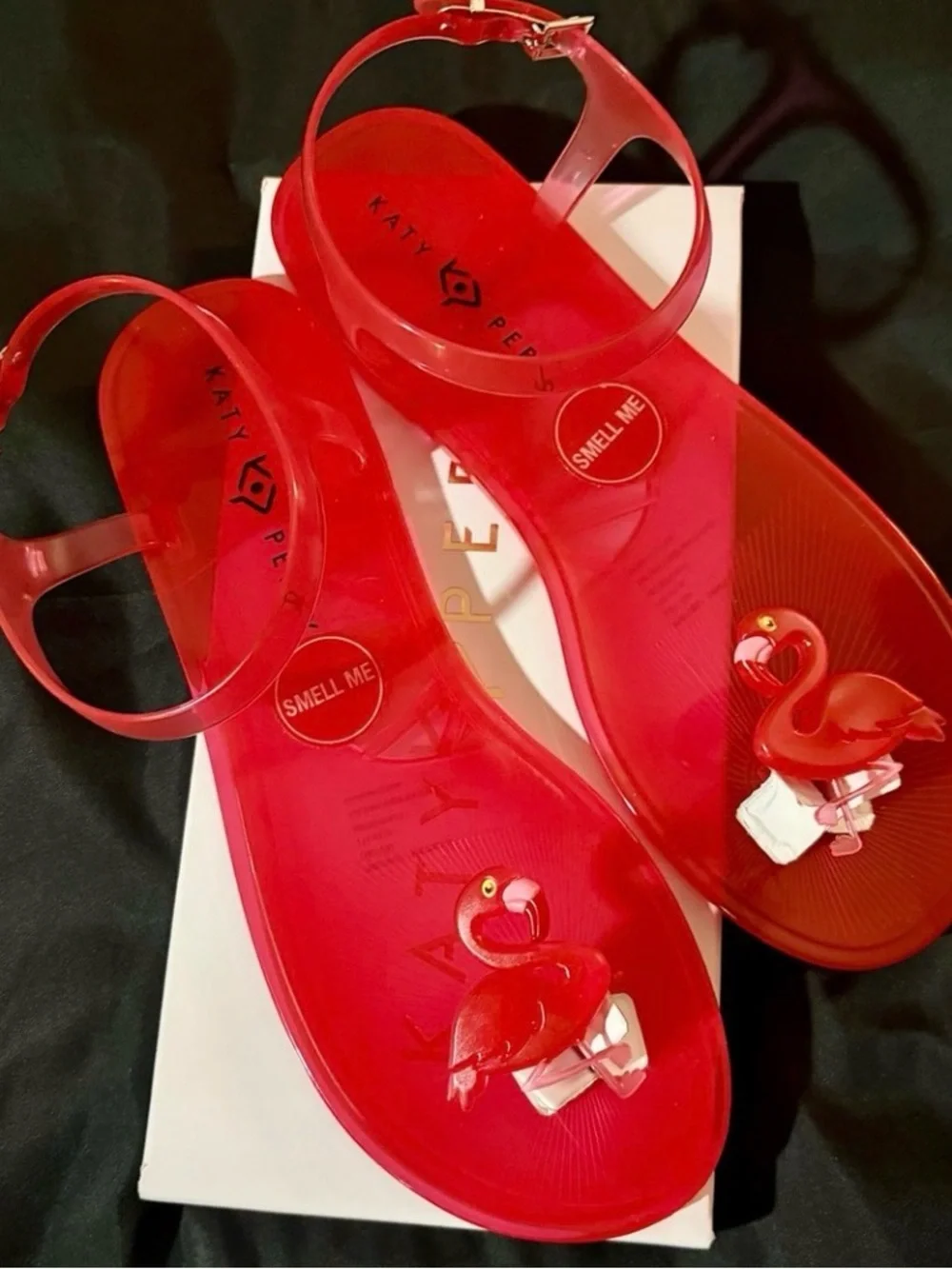 Katy Perry Bright Pink Flamingo Jelly Sandals